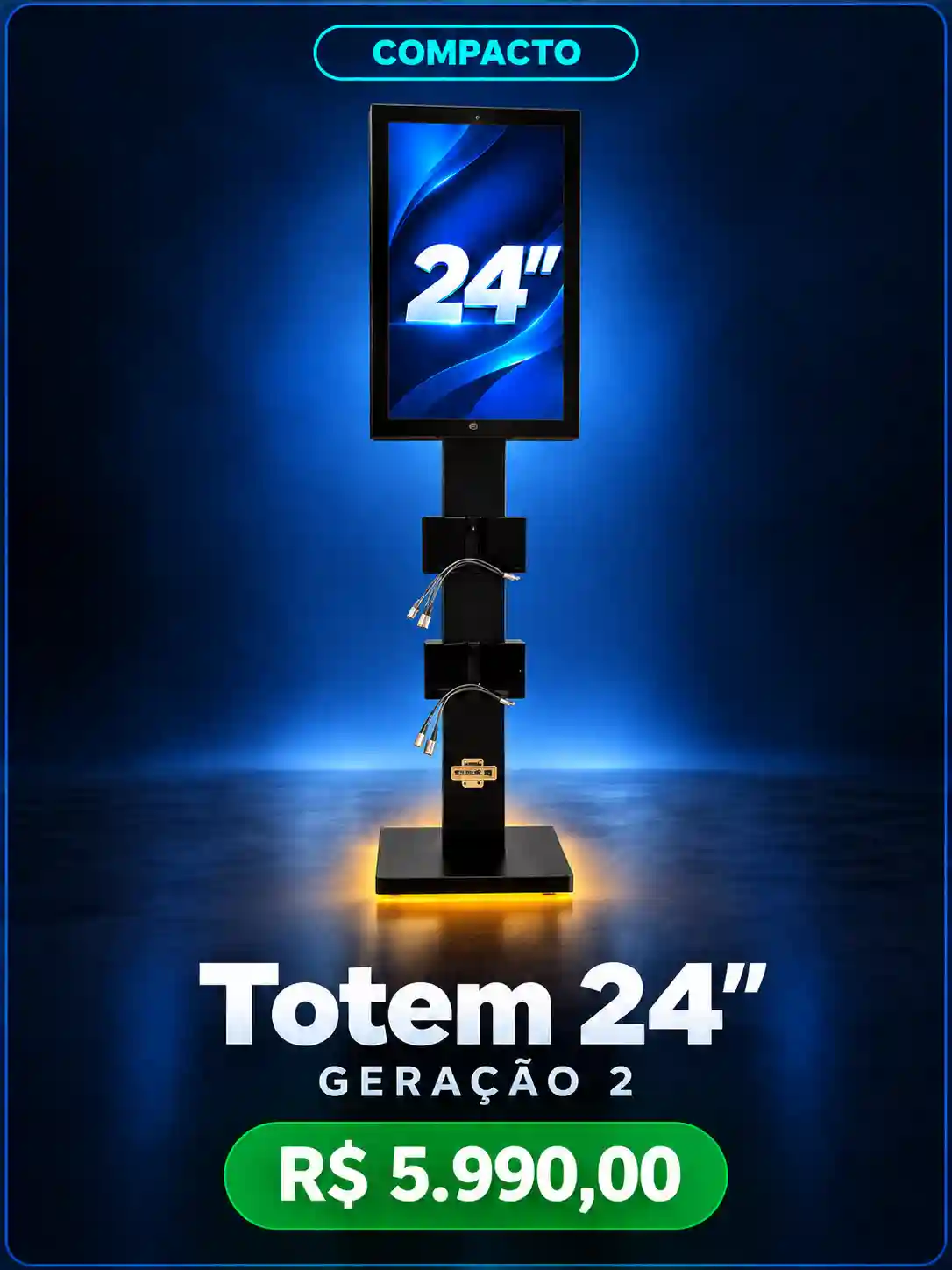 Totem compacto de 24 polegadas da geração 2, com base iluminada