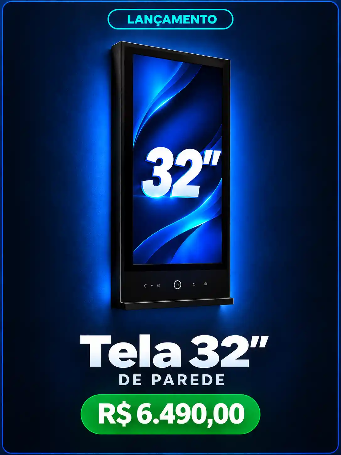 Tela digital de parede de 32 polegadas