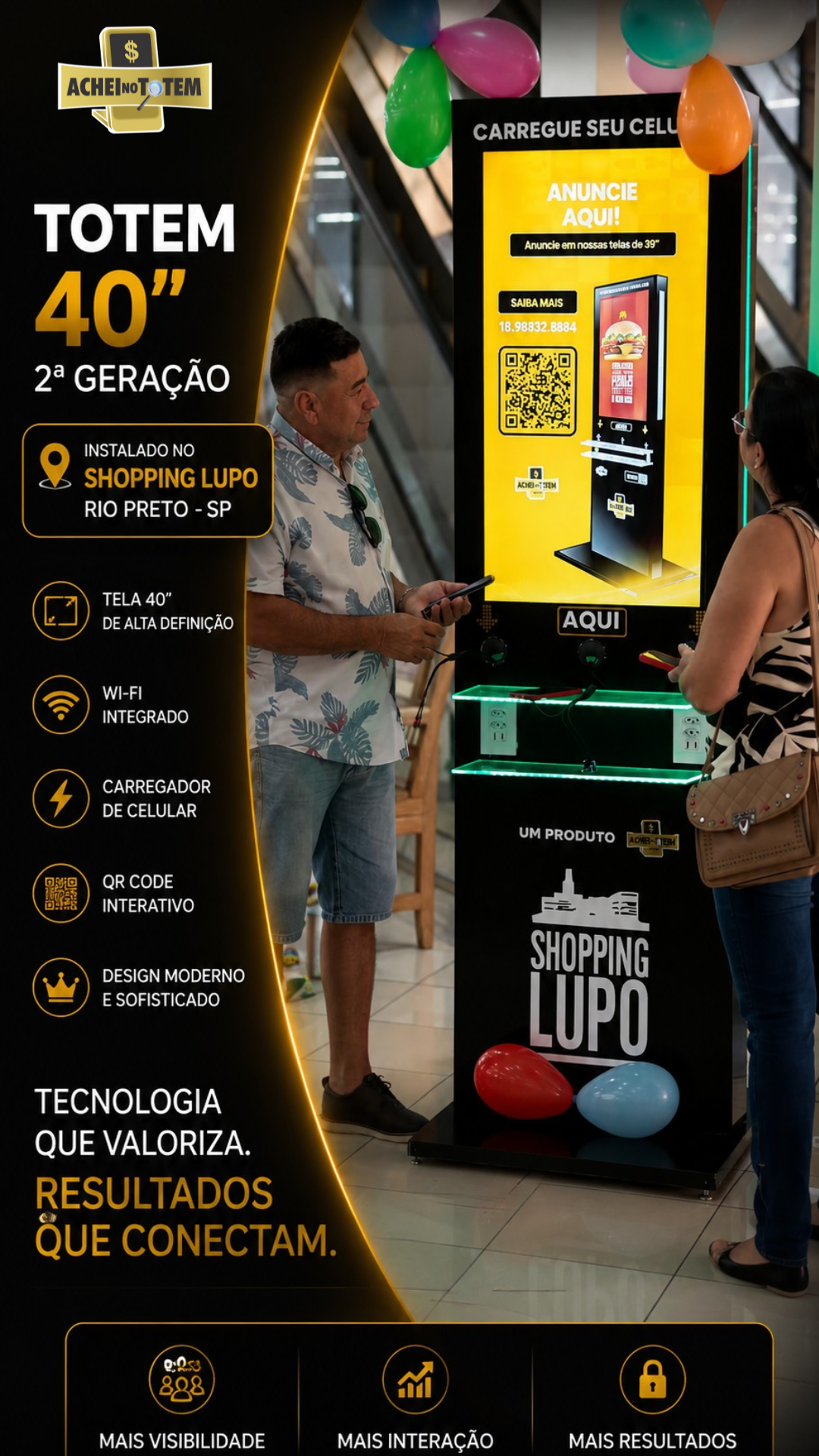 Totem 40 polegadas no Shopping Lupo